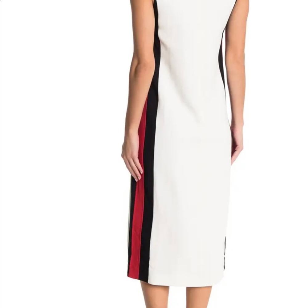 Burberry Selene Sleeveless Side-Striped Midi Dress - Picture 2 of 6